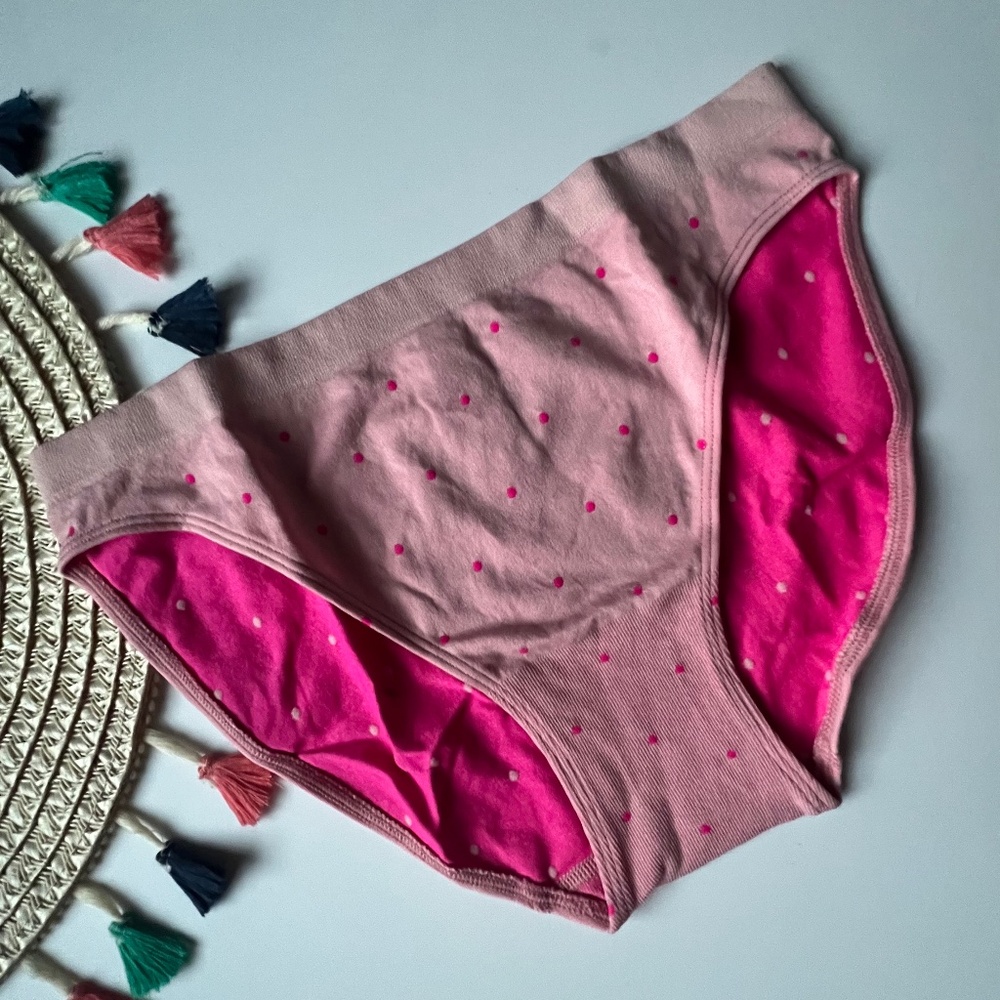Victoria's Secret Seamless Dot Bikini Panty Pink/Fuchsia Dot Medium NEW